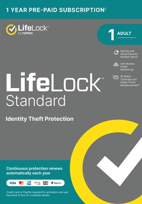 Norton LifeLock Standard for 1 Adult, Windows, Download (21428857)