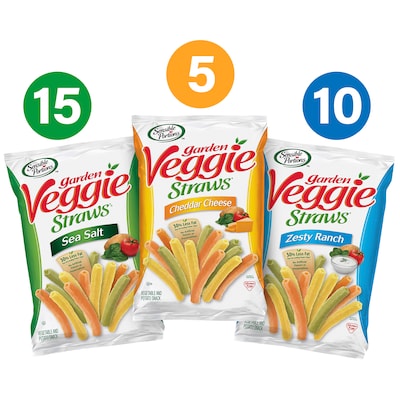 Sensible Portions Variety Vegetable Straws Chips, 1 oz., 30 Bags/Pack (220-00413)