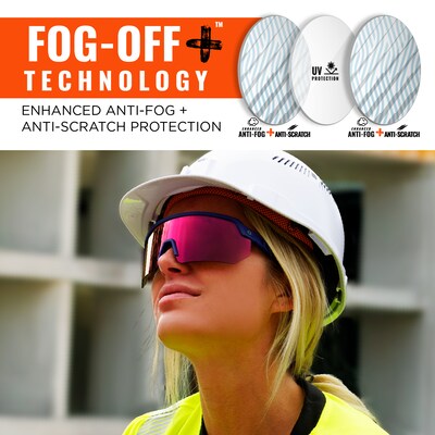 Ergodyne Skullerz AEGIR-AFAS-HCMI Anti-Fog Safety Glasses, Red Mirrored Lens (55230)
