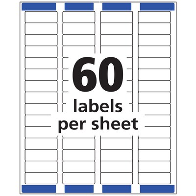 Avery Easy Peel Laser Return Address Labels, 2/3" x 1-3/4", White, 60 Labels/Sheet, 100 Sheets/Pack, 6000 Labels/Pack (5155)