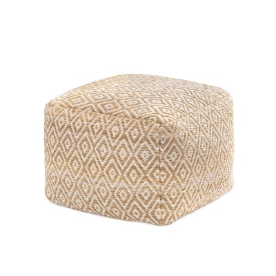 Anji Mountain Cherokee Mustard Ivory Fabric Rectangular Pouf Ottoman (AMBPF155-2014)