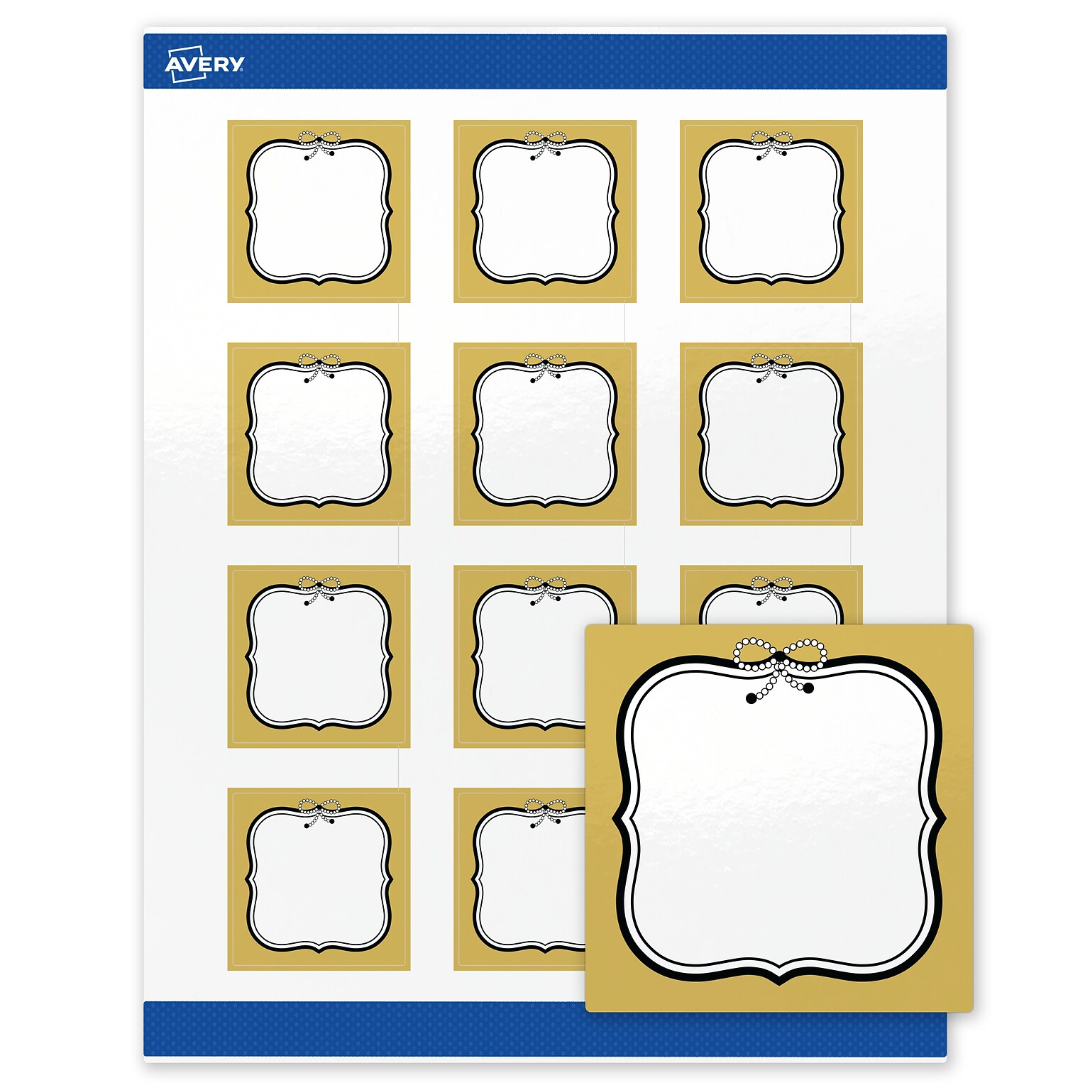 Avery Square Laser/Inkjet Multipurpose Labels, 2 x 2, White, 120/Pack (19479370966)