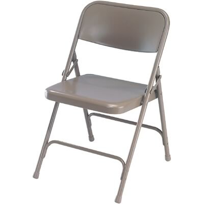 National Public Seating Premium All-Steel Folding Chairs; Grey