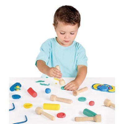 JOVI Plastilina Modeling Clay Baby School Pack, 20 Bars & 9 Stamps (JOV37120)