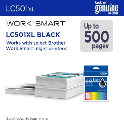 Brother LC501XL Black High Yield Ink Cartridge (LC501XLBKS)