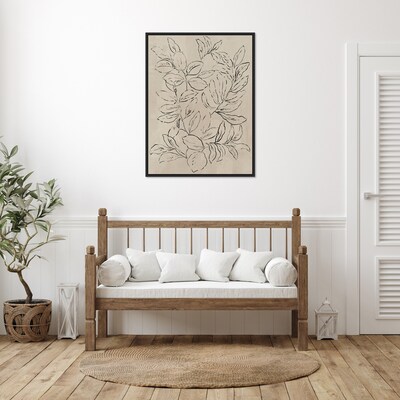 Amanti Art Outlined Leaves II by Asia Jensen Framed Canvas Wall Art Print, 32" x 42" (A42677748496)