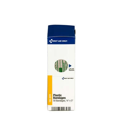 SmartCompliance 0.75" x 3" Plastic Adhesive Bandages, 50/Box (FAE-3070)