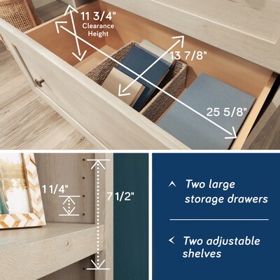 Sauder Select 70"H 3-Shelf Bookcase, Chalked Chestnut (444770)