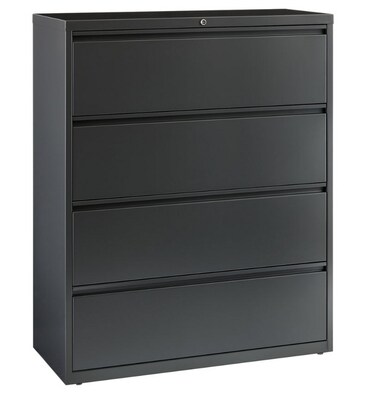Quill Brand® 4-Drawer Lateral File Cabinet, Locking, Letter/Legal, Charcoal, 42W (26826D)