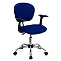 Flash Furniture Beverly Ergonomic Mesh Swivel Mid-Back Padded Task Office Chair, Blue (H2376FBLUEARMS)