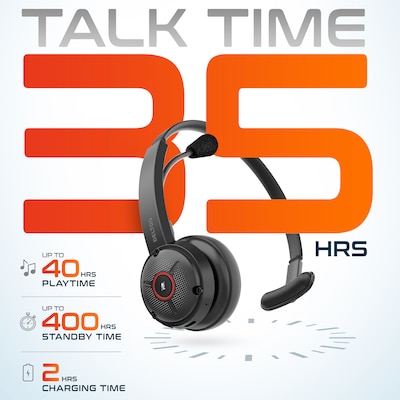 Delton 50X Pro Wireless Noise Canceling Bluetooth Mono Computer On-Ear Headset, Black (DBTHEAD50XBTDL)