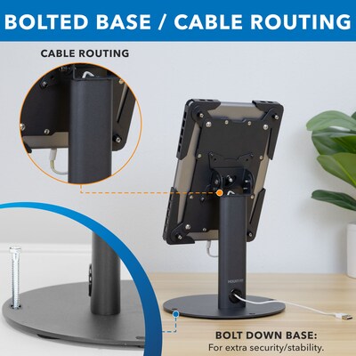 Mount-It! Adjustable Universal Tablet Countertop Stand with Tilt, for 9.7" to 13" Screens, Black (MI-3881BLK)