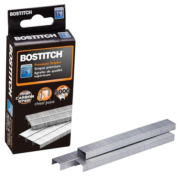 Bostitch Premium Standard Staples, 0.25 Leg Length, 5000 Staples/Box (SBS191/4CP)