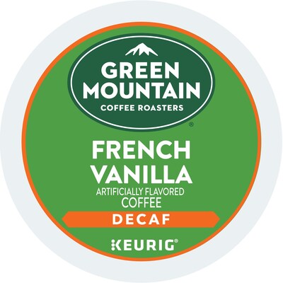 Green Mountain French Vanilla Decaf Coffee, Keurig® K-Cup® Pods, Light Roast, 24/Box (7732)