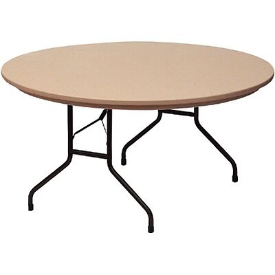 Correll 60 Round Brown Folding Table, 60 Round Plastic Folding Table