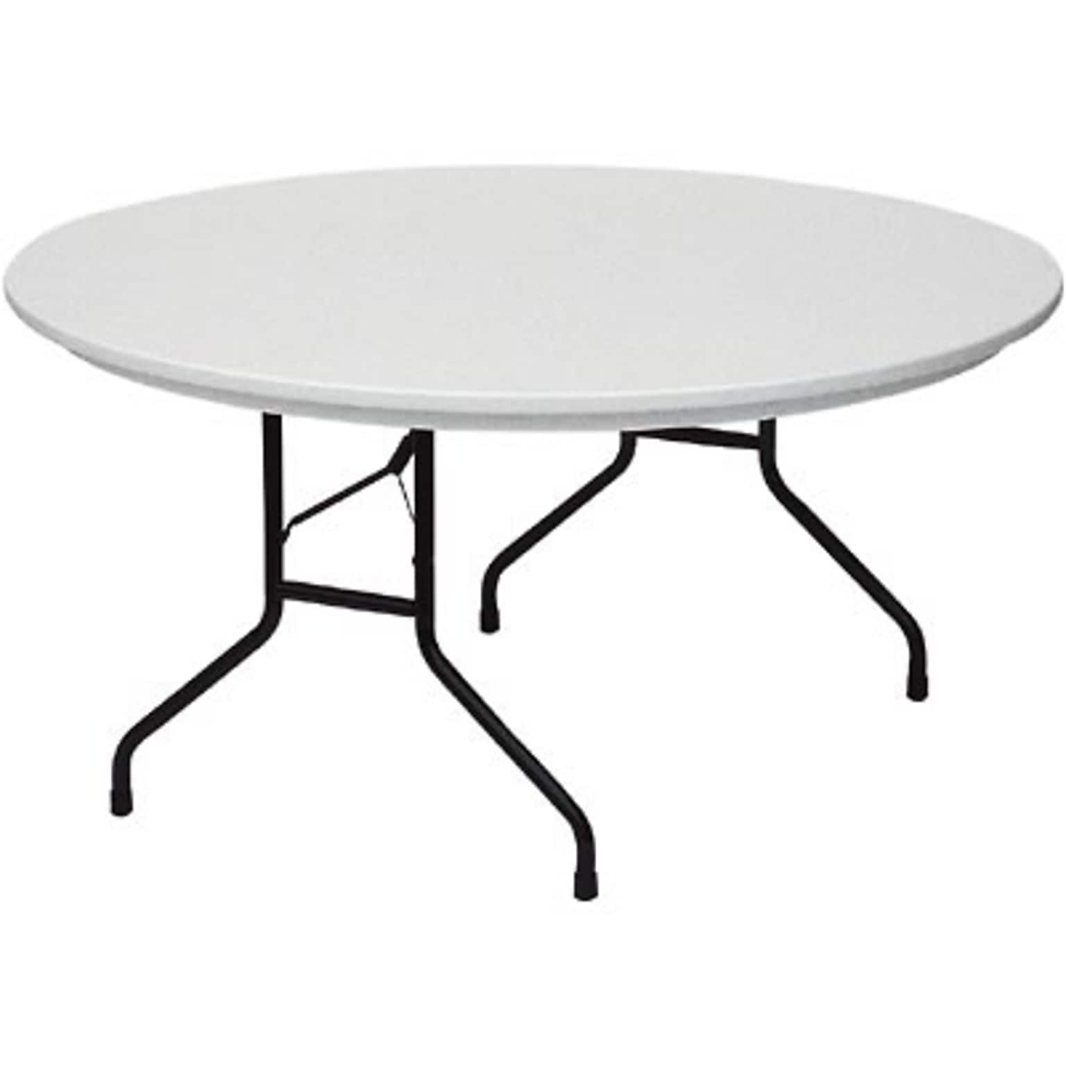 Correll® 60 Heavy Duty Round Plastic Folding Table; Gray Granite Top