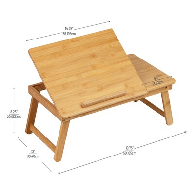 Mind Reader 12" x 19.75" Lap Desk/Laptop Stand With Folding Legs, Brown (BEDTRAYBM-BRN)