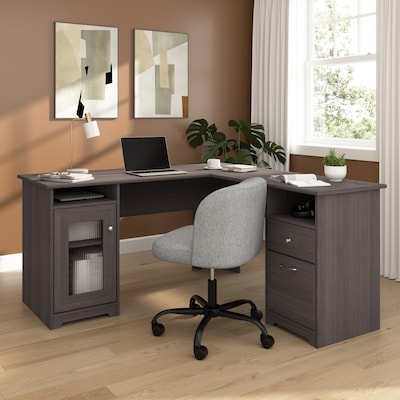Bush Furniture Cabot 60"W L Shaped Desk, Heather Gray (WC31730-03K)