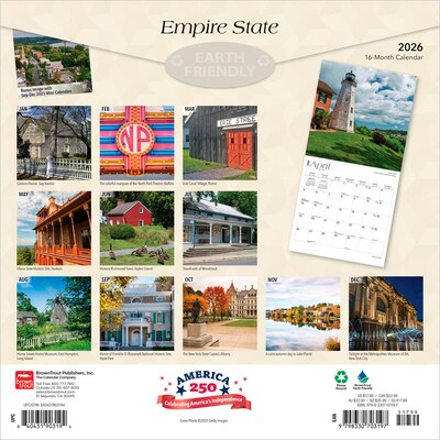 2026 BrownTrout Empire State New York Places 12 x 12 Monthly Wall Calendar (9798330703197)