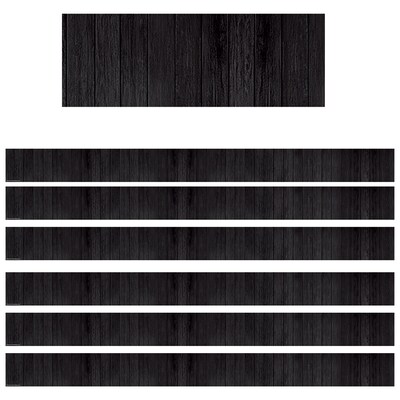 Teacher Created Resources Black Wood Straight Border Trim, 35 ft., Black, 6 Packs/Bundle (TCR9119-6)
