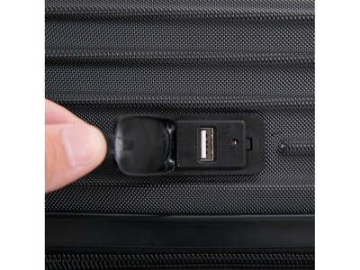 DUKAP Tour 20" Hardside Carry-On Suitcase, 4-Wheeled Spinner, TSA Checkpoint Friendly, Black (DKTOU00S-BLK)
