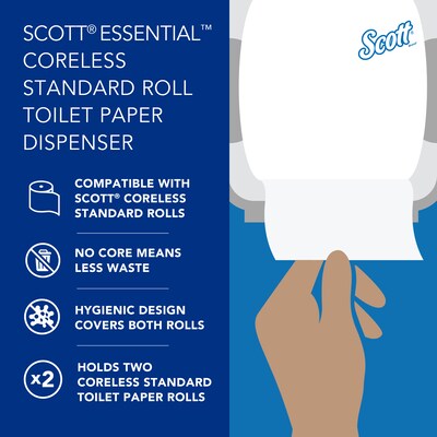 Scott Essential Coreless Toilet Paper Dispenser, Black (09604)