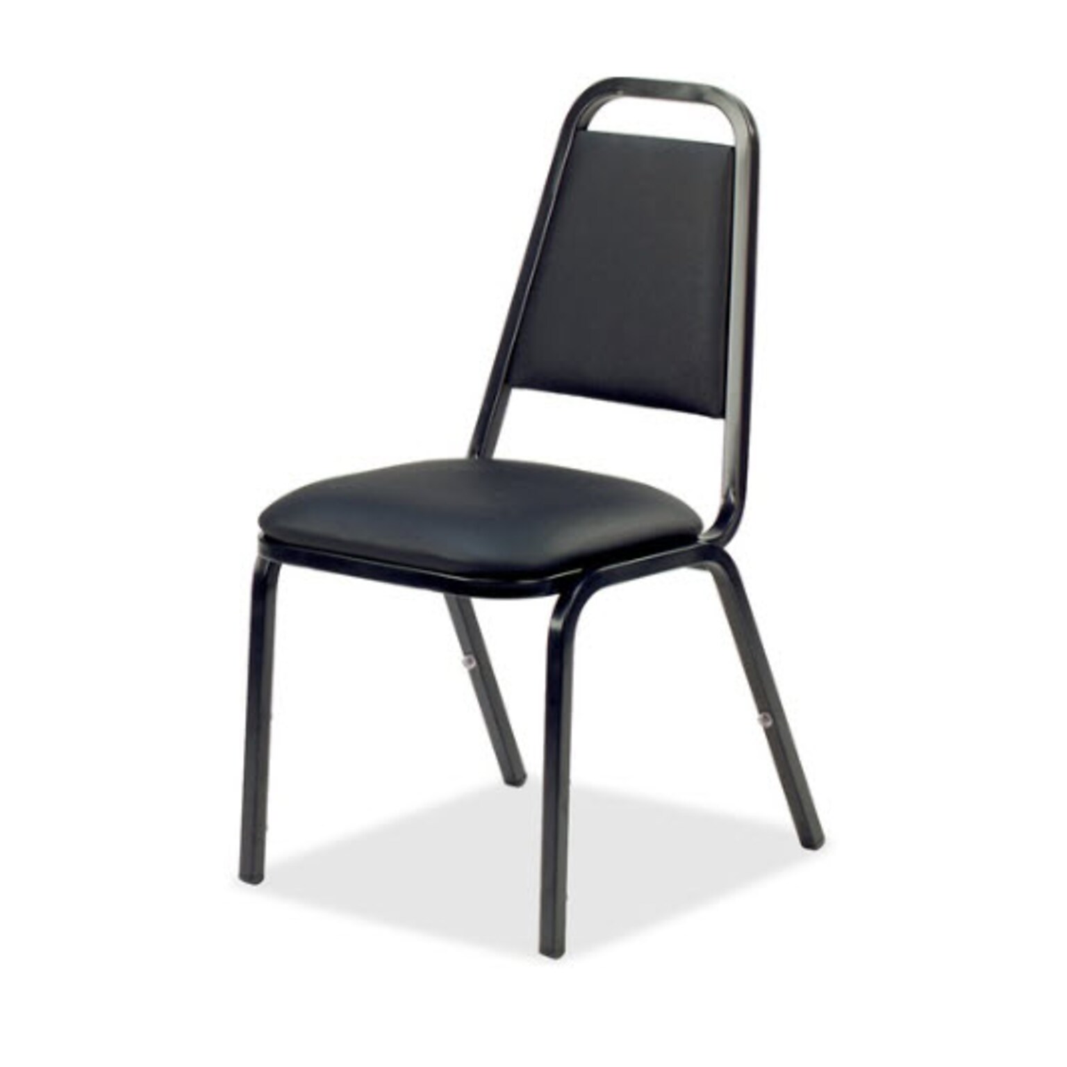 Lorell Upholstered Stacking Chair, 18W x 22D x 34.5H, Black (LLR62512)