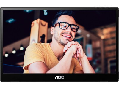 AOC 15.6 60 Hz LCD Portable Monitor, Black (16T3E)