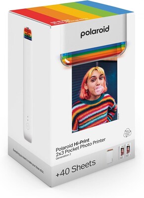 Polaroid Hi·Print Generation 2 Everything Box (White) w/2 x Hi-Print Paper Cartridge - 20 Sheets