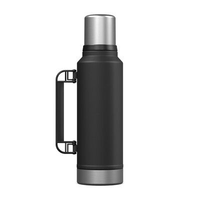Outdoors Professional Stainless-Steel Vacuum Insulated Termo Classic Bottle with Carry Handle, 47 oz., Black (OUTD9393)
