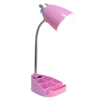 Creekwood Home Sleek Essentials 18.5 Flexible Coordinating Desk Lamp with Charging Outlet and Stora