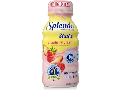 Splenda Diabetes Care Sugar-Free Strawberry Cream Shake, 8 oz., 24 Bottles/Carton (SP20252580)