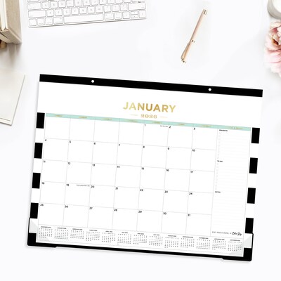 2026 Day Designer for Blue Sky Rugby Stripe 22" x 17" Monthly Desk Calendar (143895-26)