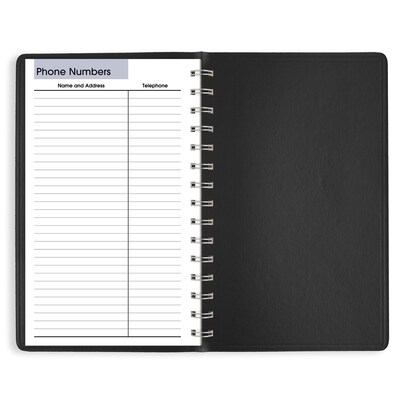 2026 AT-A-GLANCE DayMinder 5" x 8" Daily Appointment Book, Faux Leather Cover, Black (SK44-00-26)