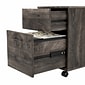 Bush Furniture Key West 60"W L Shaped Desk with 2 Drawer Mobile File Cabinet and 5 Shelf Bookcase, Dark Gray Hickory (KWS016GH)