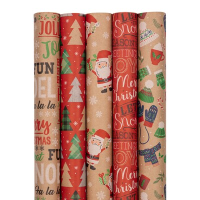 JAM PAPER Silver Matte Gift Wrapping Paper Rolls - 2 packs of 25 Sq. Ft.