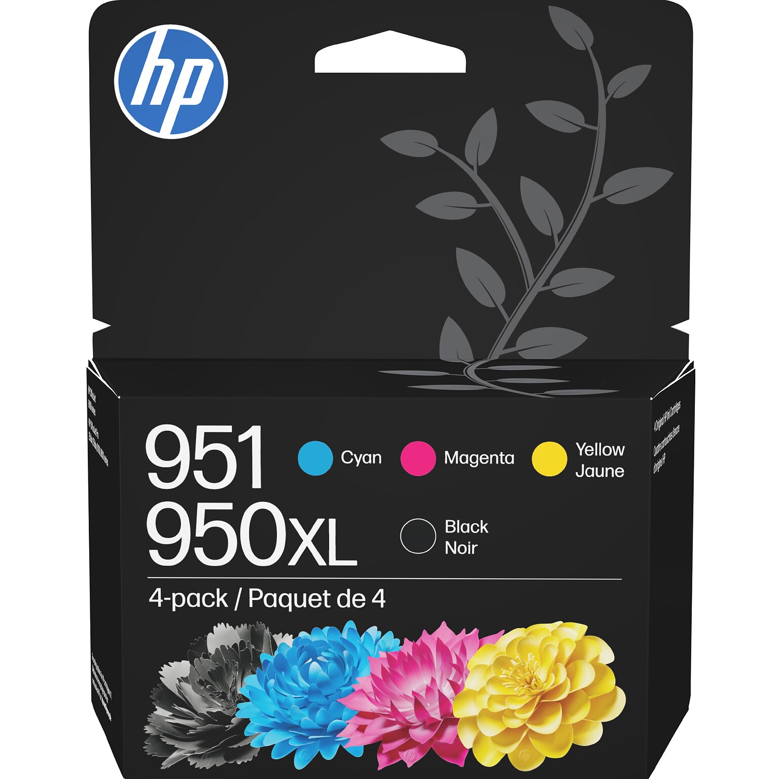 HP 950XL/951 Black High Yield and Cyan/Magenta/Yellow Standard Yield Ink Cartridge, 4/Pack (C2P01FN#140)