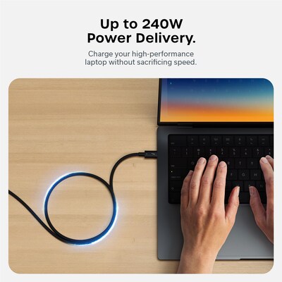 Satechi Pro 3.28 ft. USB C to USB C Thunderbolt Charging Cable, Black (ST-YTB5100K)