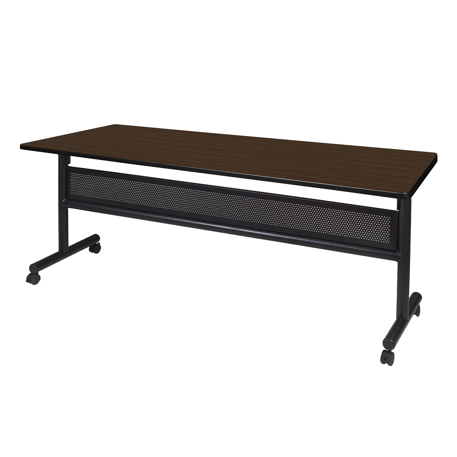 Regency Kobe Flip Top 72W x 24D Rectangular Training Room Table, Laminate, With Wheels, Neo Walnut (MKFTM7224NW)