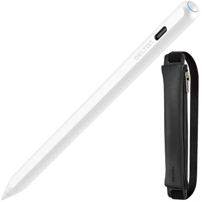 Delton AP7 Stylus Pen for iPad, Wireless Magnetic Charging, White (DAP7)