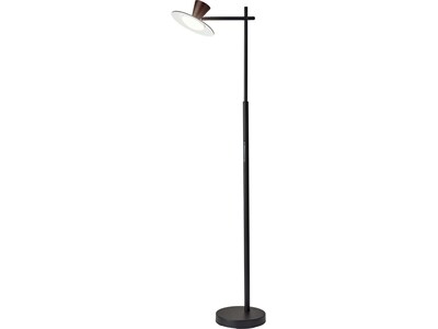 Adesso Elmore 56 Metal/Wood Floor Lamp with Round Shade (5181-01)