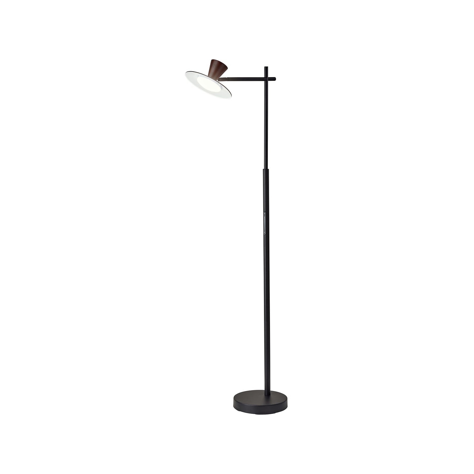 Adesso Elmore 56 Metal/Wood Floor Lamp with Round Shade (5181-01)