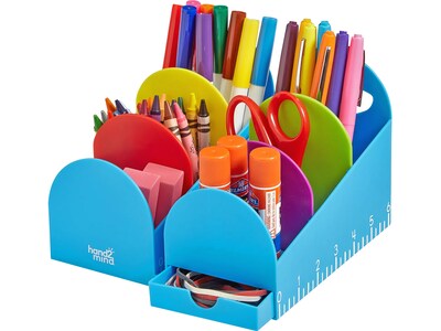 hand2mind Junior 7-Compartment Plastic Desk Organizer, Multicolor (94496)