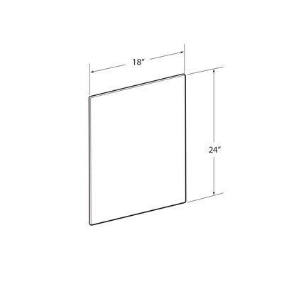 Azar Surface Mount Sneeze Guard, 24"H x 18"W, Clear Plexiglass, 2/Pack (179624)