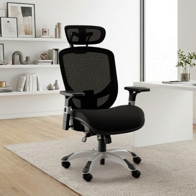 Staples Hyken XL Ergonomic Fabric Swivel Big & Tall Chair, Black (ST63145)