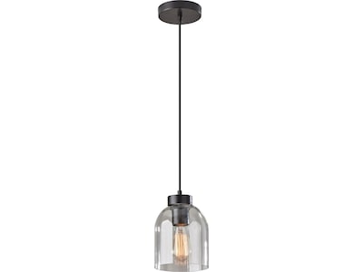 Adesso Bristol 1-Light Incandescent Pendant, Dark Bronze/Clear (4287-01)