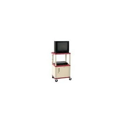 H. Wilson® 42H Deluxe Mobile Carts w/Cabinet; Red