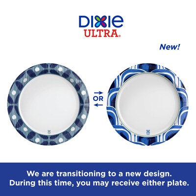 Dixie Ultra Large 11.5 Paper Plates, Blue/White, 12 Plates/Pack (16217/01C)