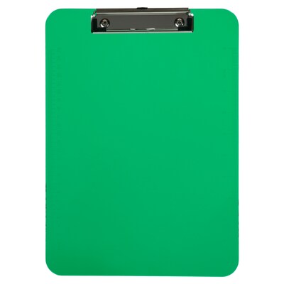 JAM Paper Plastic Clipboard, Letter Size, Green, 12/Pack (340926880AZ)