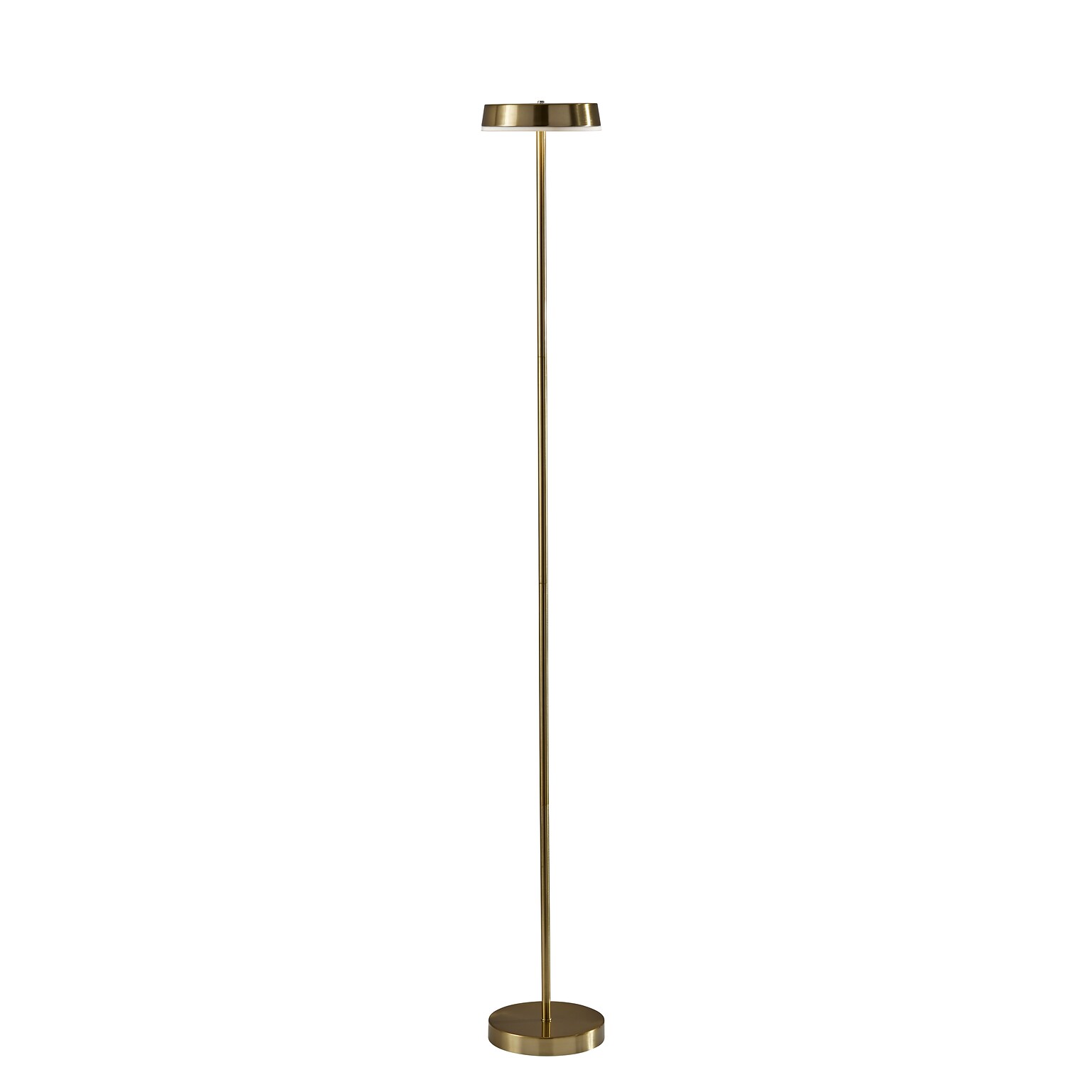Adesso Mira 55 Antique Brass Floor Lamp with Disc-Shaped Shade (2612-21)